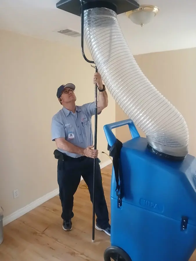 Mini Split Installation technician using HEPA equipment in Pleasant Prairie